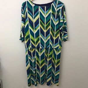 Rob & Ali knee length dolman blouson dress 12